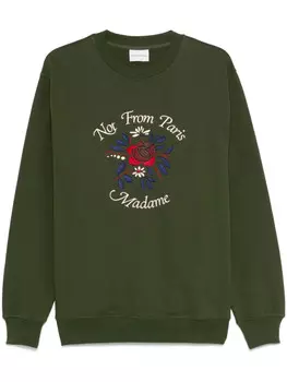 Drle De Monsieur толстовка Le Sweatshirt Slogan Fleurs, зеленый