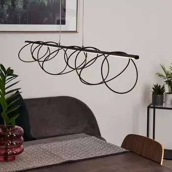 »Drosi« металлический подвесной светильник удлиненной формы черного цвета. hofstein, серебро