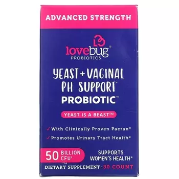 Дрожжи и Пробиотик для Поддержки Влагалищного Уровня LoveBug Probiotics повышенная эффективность