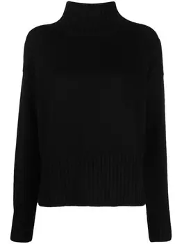 Drumohr джемпер из шерсти мериноса с высоким воротником, черный