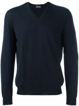 Drumohr джемпер с кружевной вставкой, синий