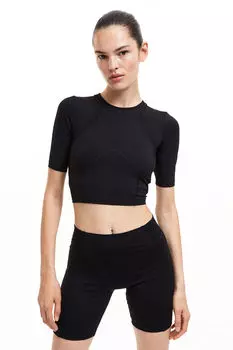 Drymove спортивный топ с открытой спиной H&M, черный