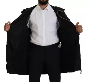 Dsqua Длинное пальто с капюшоном и принтом Мужская нейлоновая куртка DSquared, черный