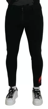 Dsqua Мужские брюки узкого кроя из полиамида с логотипом на спине DSquared, черный