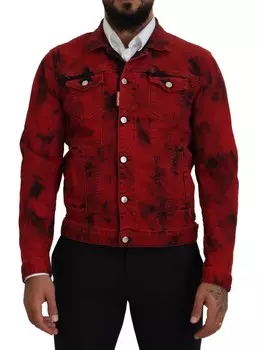 Dsqua Tie Dye Colla Мужская синяя мужская куртка DSquared, цвет Black And Red