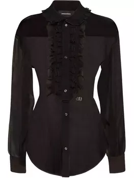 DSQUARED2 атласная блузка, черный
