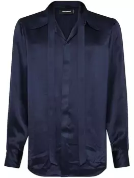 DSQUARED2 атласная рубашка с завязками, синий