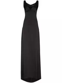 DSQUARED2 атласное макси платье, черный