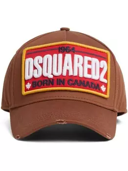 DSQUARED2 бейсболка с нашивкой-логотипом, коричневый