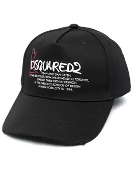 Dsquared2 бейсболка с вышитым логотипом, черный