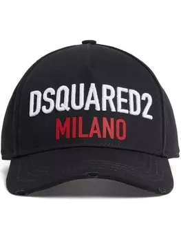 DSQUARED2 бейсболка с вышитым логотипом, черный