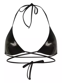 Dsquared2 бикини с вырезом халтер и эффектом металлик, черный