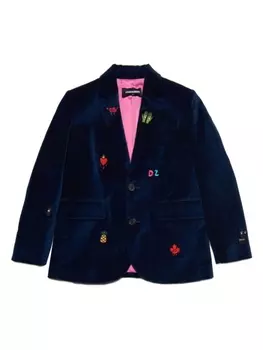 Dsquared2 блейзер с нашивкой-логотипом, синий