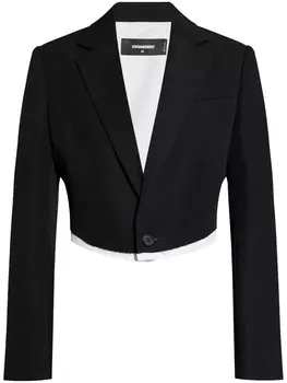 DSQUARED2 блейзер с необработанным краем, черный