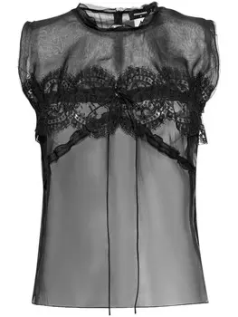 DSQUARED2 блузка с кружевными деталями, черный