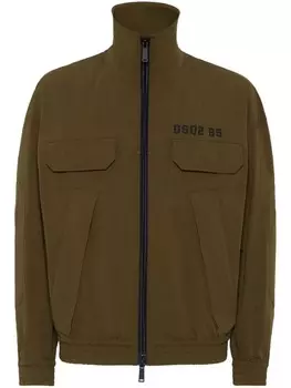 DSQUARED2 бомбер с логотипом, коричневый