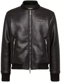 Dsquared2 бомбер с тисненым логотипом, черный