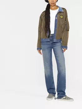 Dsquared2 бомбер со вставками из денима, зеленый