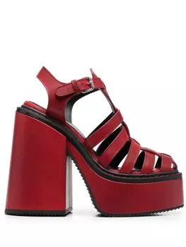 Dsquared2 босоножки на платформе и каблуке, красный