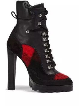 DSQUARED2 ботильоны в клетку, черный