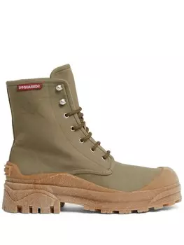 DSQUARED2 ботинки из канваса, зеленый