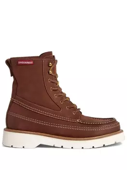 DSQUARED2 ботинки с декоративной строчкой, коричневый