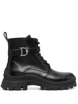 Dsquared2 ботинки с пряжкой-логотипом, черный