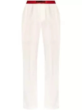 Dsquared2 брюки для отдыха из хлопка с логотипом на поясе, белый