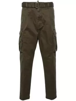 Dsquared2 брюки-карго из хлопка зауженного покроя, зеленый