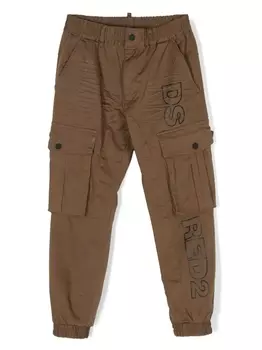 Dsquared2 брюки карго с логотипом, коричневый
