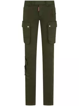 Dsquared2 брюки карго с заниженной талией, зеленый