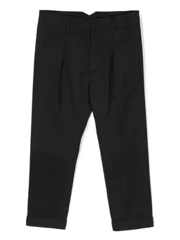 Dsquared2 брюки прямого кроя со складками, черный