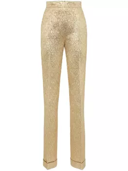 DSQUARED2 брюки с эффектом металлик, золотой