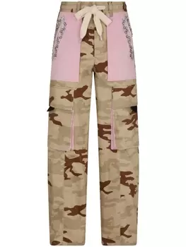 Dsquared2 брюки с камуфляжным принтом и кулиской, нейтральный цвет