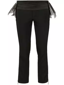 DSQUARED2 брюки скинни со вставкой из тюля, черный
