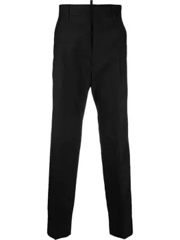 Dsquared2 брюки строгого кроя со складками, черный