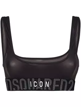 DSQUARED2 бюстгальтер-бандо с декором Icon, черный