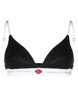 Dsquared2 бюстгальтер с логотипом и принтом Leaf, черный