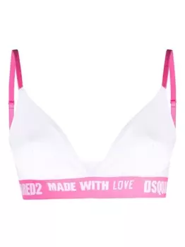 Dsquared2 бюстгальтер с треугольными чашками и логотипом, белый