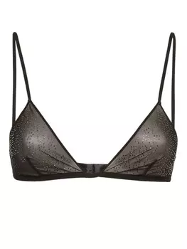 DSQUARED2 бюстгальтер с треугольными чашками и стразами, черный