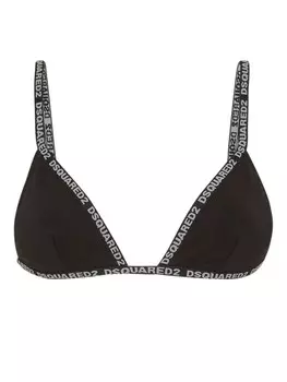 DSQUARED2 бюстгальтер с треугольными чашками и логотипом, черный