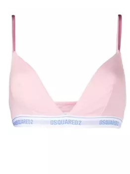 Dsquared2 бюстгальтер Technicolor с треугольными чашками и логотипом, розовый