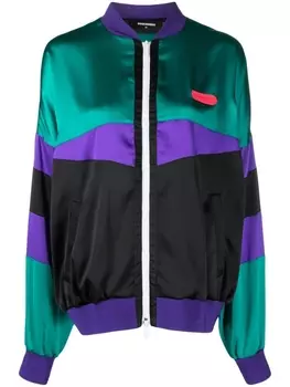 Dsquared2 colour-block bomber jacket, зеленый