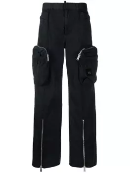 Dsquared2 cotton cargo trousers, черный