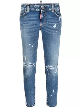 Dsquared2 cropped skinny jeans, синий