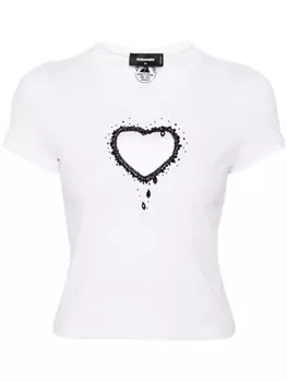 DSQUARED2 декорированная футболка, белый