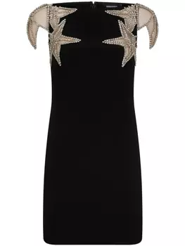 Dsquared2 декорированное платье мини без бретелей, черный