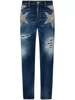 Dsquared2 декорированные джинсы с аппликацией, синий
