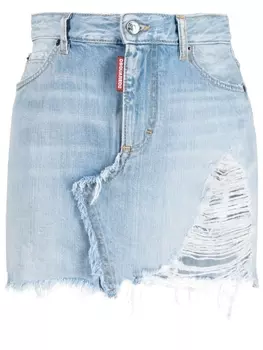 Dsquared2 distressed denim miniskirt, синий
