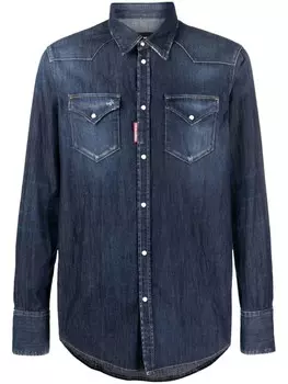 Dsquared2 distressed denim shirt, синий
